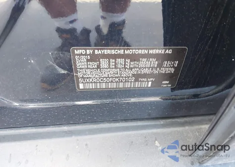 2015 BMW X5 xDrive35I из США, поврежденный, VIN 5UXKR0C50F0K70102